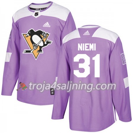 Pittsburgh Penguins tröja Antti Niemi 31 Adidas 2017-2018 Lila Fights Cancer Practice Authentic - NHL Tröjor Herr Pittsburgh Penguins tröja Antti Niemi 31 Adidas 2017-2018 Lila Fights Cancer Practice Authentic - NHL Tröjor Herr